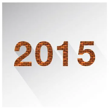 Creative happy new year 2015 text design Stock Illustration