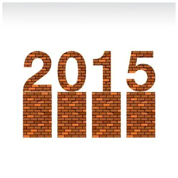 Creative happy new year 2015 text design Stock Illustration