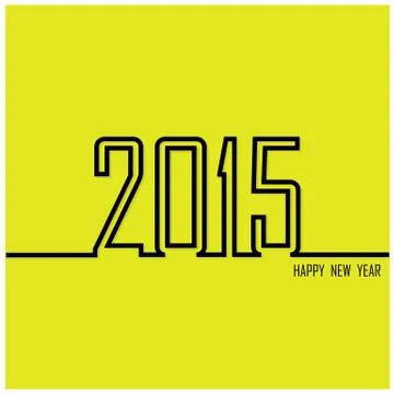 Creative happy new year 2015 text design Stock Illustration