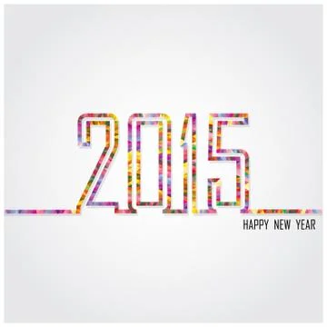 Creative happy new year 2015 text design Stock Illustration