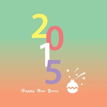 Creative happy new year 2015 design Stock Illustration
