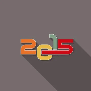 Creative happy new year 2015 retro design Stock Illustration