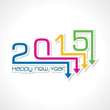 Creative happy new year 2015 design Stock Illustration