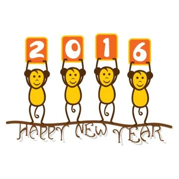 Creative happy new year 2016 greeting design vector Stock Illustration
