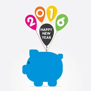 Creative happy new year 2016 greeting design vector Ilustração Stock