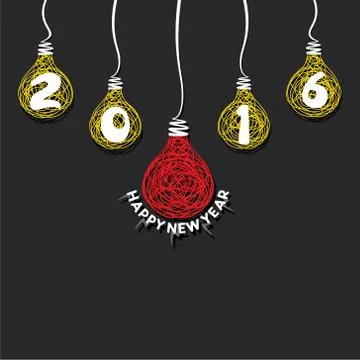Creative happy new year 2016 greeting design vector Stock Illustration