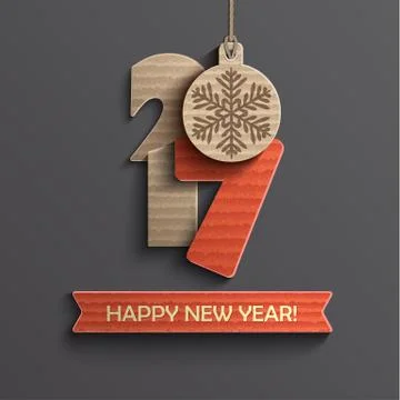 Creative happy new year 2017 design. Stock Illustration