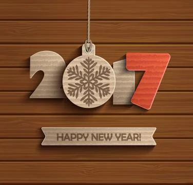 Creative happy new year 2017. Illustrazione stock