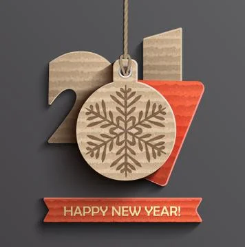 Creative happy new year 2017 design. Stock Illustration
