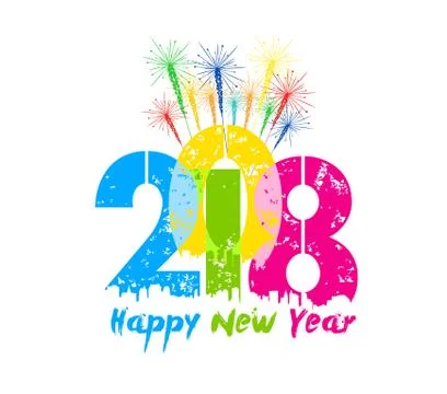 Creative happy new year 2018 greeting design Stock Illustration