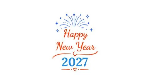 Creative Happy New Year Typography Artwork 2027 Stock Illustration