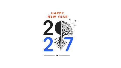 Creative Happy New Year Typography Design Stock-Illustration