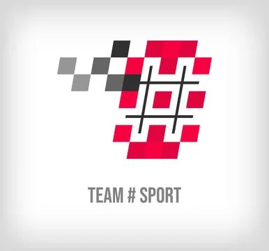 Creative hashtag sign racing and sports logo. Stock Illustration