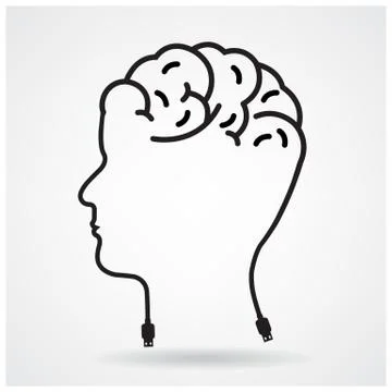 Creative head brain idea concept Stock Illustration