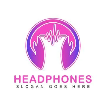 Creative headphone and beat logo Stock Illustration