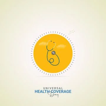 Creative Health Coverage Day ads design. Universal Health Coverage Day, Cel.. Stock Illustration