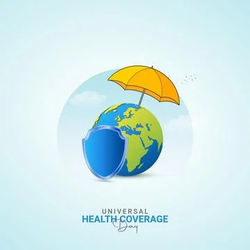 Creative Health Coverage Day ads design. Universal Health Coverage Day, Cel.. Stock Illustration
