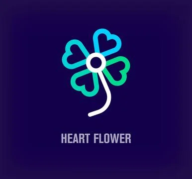 Creative heart flower logo. Stock Illustration