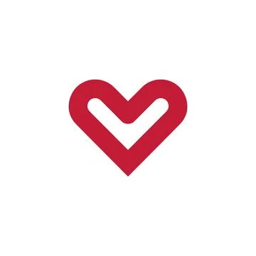 Creative heart logo simple red love icon design, graphic, minimalist.logo Stock Illustration