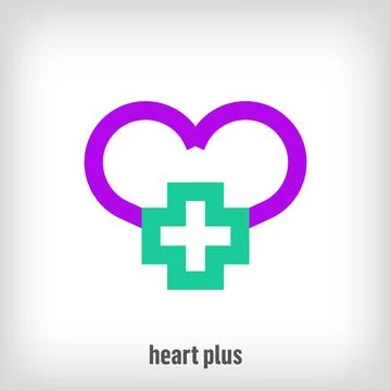 Creative heart with plus sign design. Stock Illustration