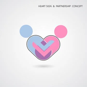 Creative heart shape and human symbol with business concept. Stock Illustration