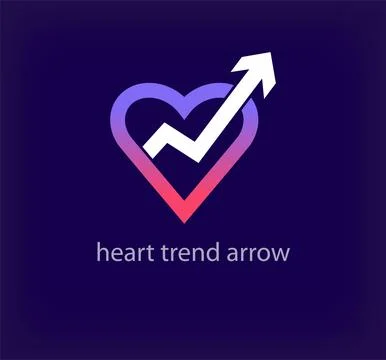 Creative heart trend arrow logo. Stock Illustration