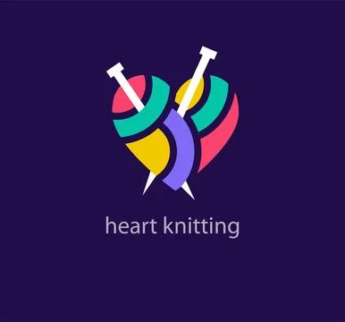 Creative heart yarn logo design. Stock Illustration