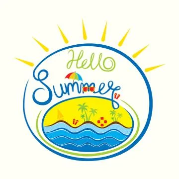 Creative hello summer design Stock Illustration