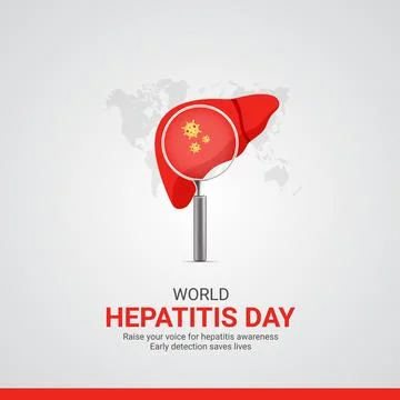 Creative Hepatitis ads design. World Hepatitis Day, July 28, vector, 3d ill.. Illustrazione stock