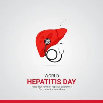 Creative Hepatitis ads design. World Hepatitis Day, July 28, vector, 3d ill.. Illustrazione stock