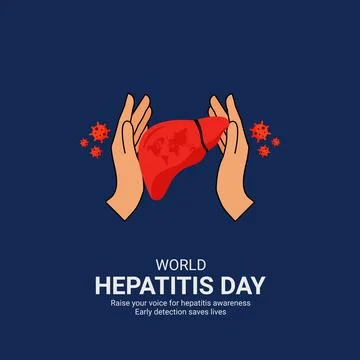 Creative Hepatitis ads design. World Hepatitis Day, July 28, vector, 3d ill.. Illustrazione stock
