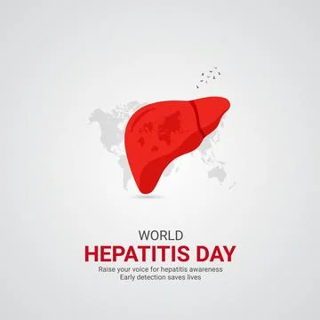Creative Hepatitis ads design. World Hepatitis Day, July 28, vector, 3d ill.. Stock Illustration