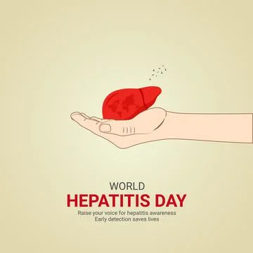 Creative Hepatitis ads design. World Hepatitis Day, July 28, vector, 3d ill.. Illustrazione stock