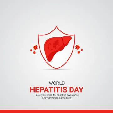 Creative Hepatitis ads design. World Hepatitis Day, July 28, vector, 3d ill.. Stock Illustration