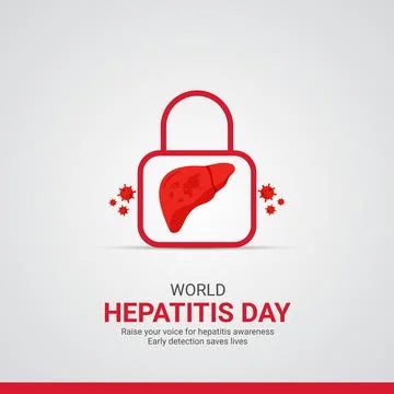 Creative Hepatitis ads design. World Hepatitis Day, July 28, vector, 3d ill.. Stock Illustration
