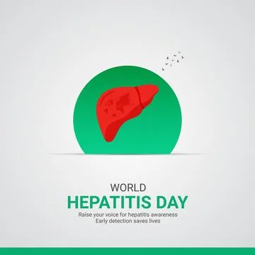 Creative Hepatitis ads design. World Hepatitis Day, July 28, vector, 3d ill.. Stock Illustration