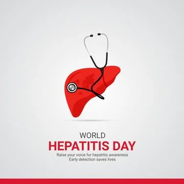 Creative Hepatitis ads design. World Hepatitis Day, July 28, vector, 3d ill.. Stock Illustration