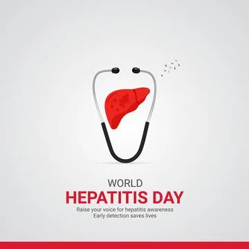 Creative Hepatitis ads design. World Hepatitis Day, July 28, vector, 3d ill.. Stock Illustration