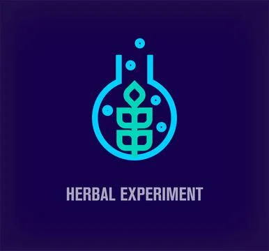 Creative herbal experiment logo. Stock Illustration