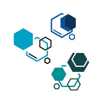 Creative hexagon bio technology symbol Lab logo template vector design Illustrazione stock