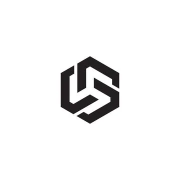 Creative hexagonal design in black color on white. Vector symbol Illustrazione stock