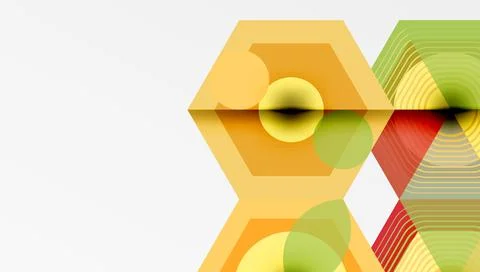 Creative hexagons geometric shapes design Stock Illustration