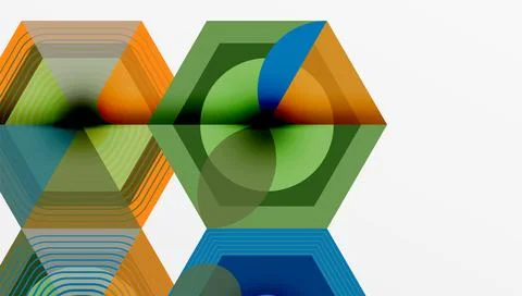 Creative hexagons geometric shapes design Stock Illustration