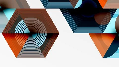 Creative hexagons geometric shapes design 스톡 일러스트