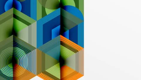 Creative hexagons geometric shapes design Stock Illustration