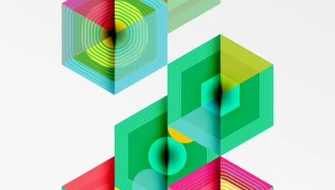 Creative hexagons geometric shapes design Stock Illustration