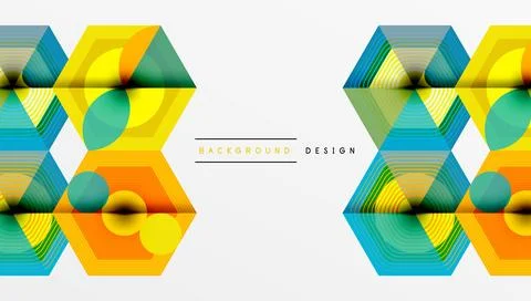 Creative hexagons geometric shapes design Stock Illustration