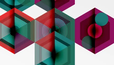 Creative hexagons geometric shapes design Stock Illustration