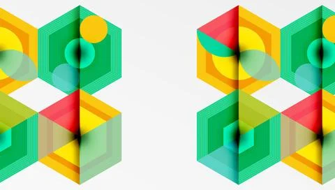 Creative hexagons geometric shapes design Stock Illustration