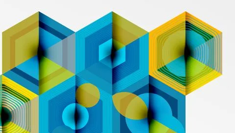 Creative hexagons geometric shapes design Stock Illustration